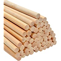 Palitos de Madera Redondos Pack de 60 Madera Manualidades (30cm x 6mm)